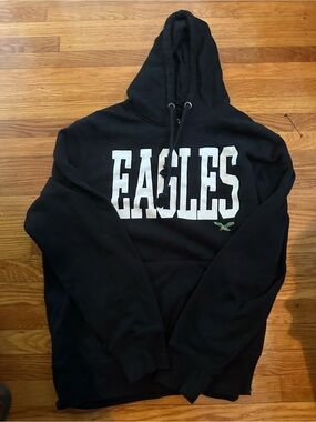 47 Black Hoodie with White EAGLES Lettering